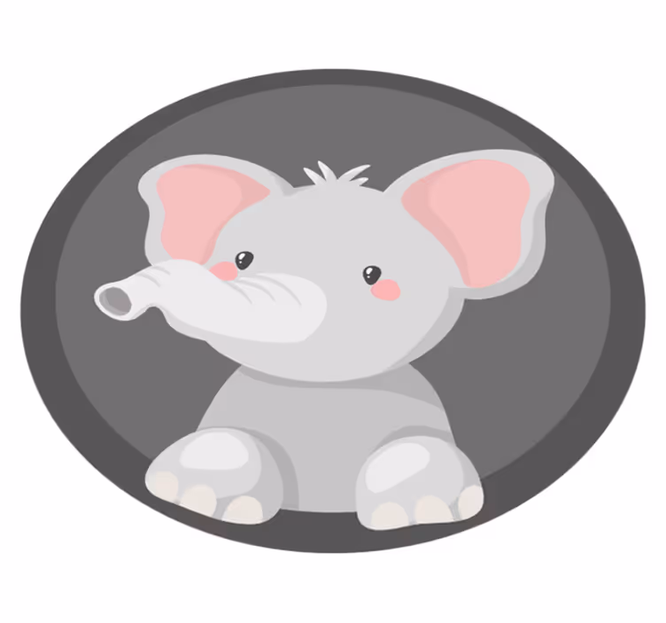Tapete vinílico infantis tromba de elefante bebê - TenStickers