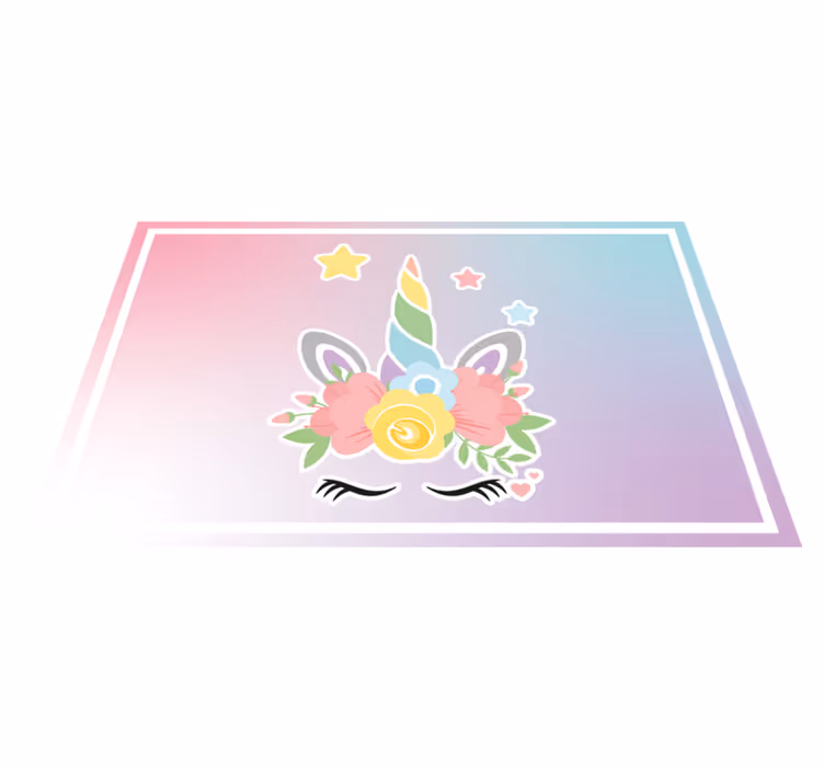 Tapete vinílico infantis pingente floral de unicórnio - TenStickers