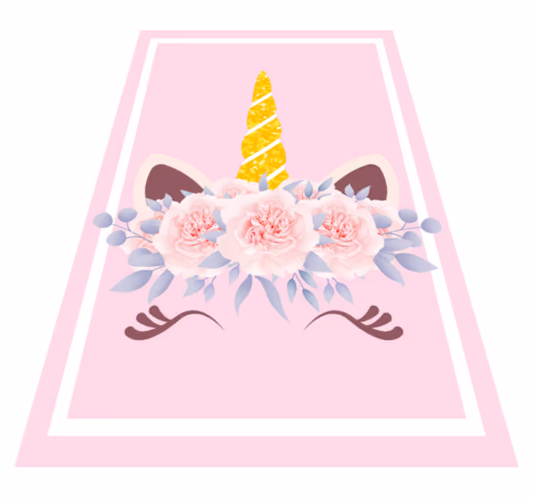 Tapete vinílico infantis magia floral de unicórnio - TenStickers