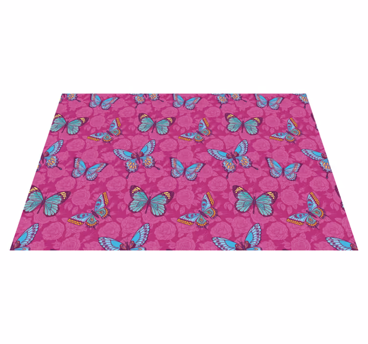 Tapete vinílico flores e plantas motivo floral de borboleta - TenStickers