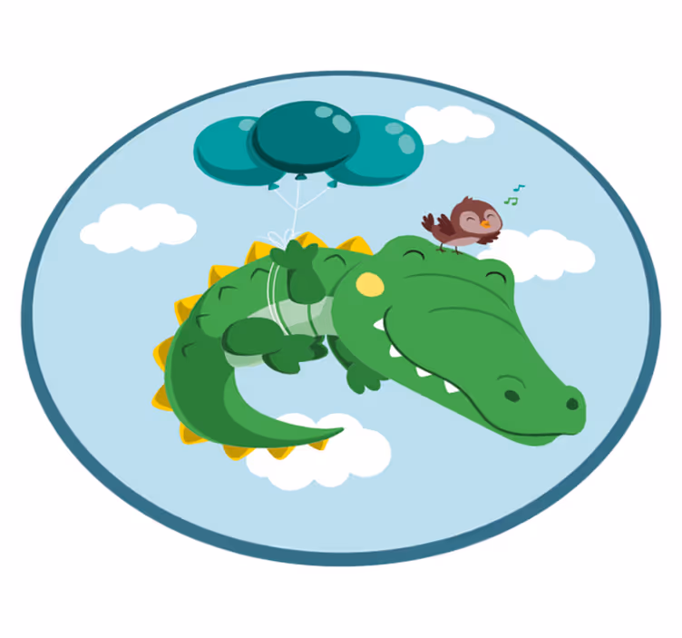 Tapete vinílico para bebés feliz aventura do crocodilo - TenStickers