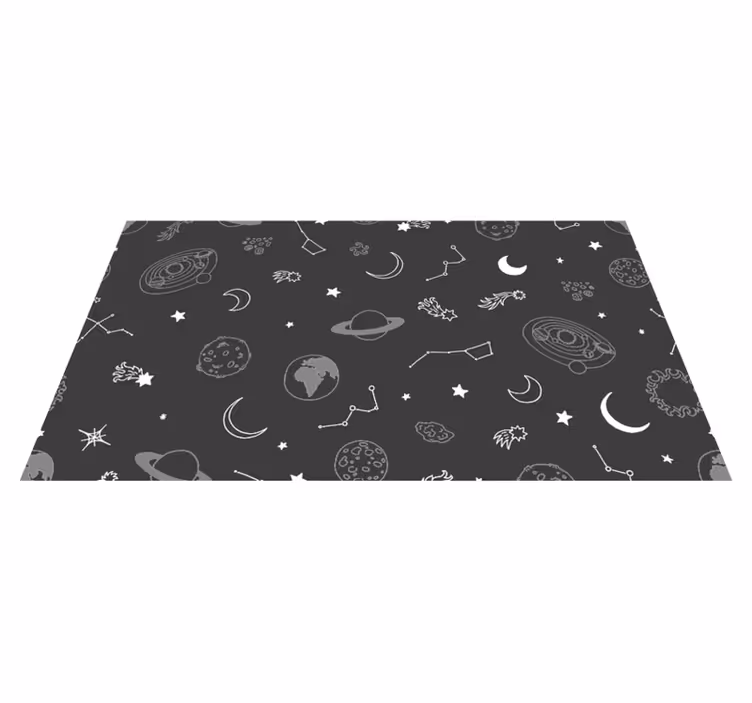 Tapete vinílico estrelas elementos celestes cinzentos - TenStickers
