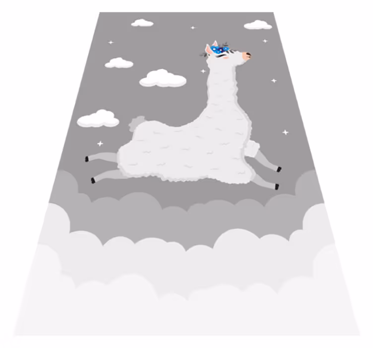 Tapete vinílico infantis fantasia de lhama animada - TenStickers