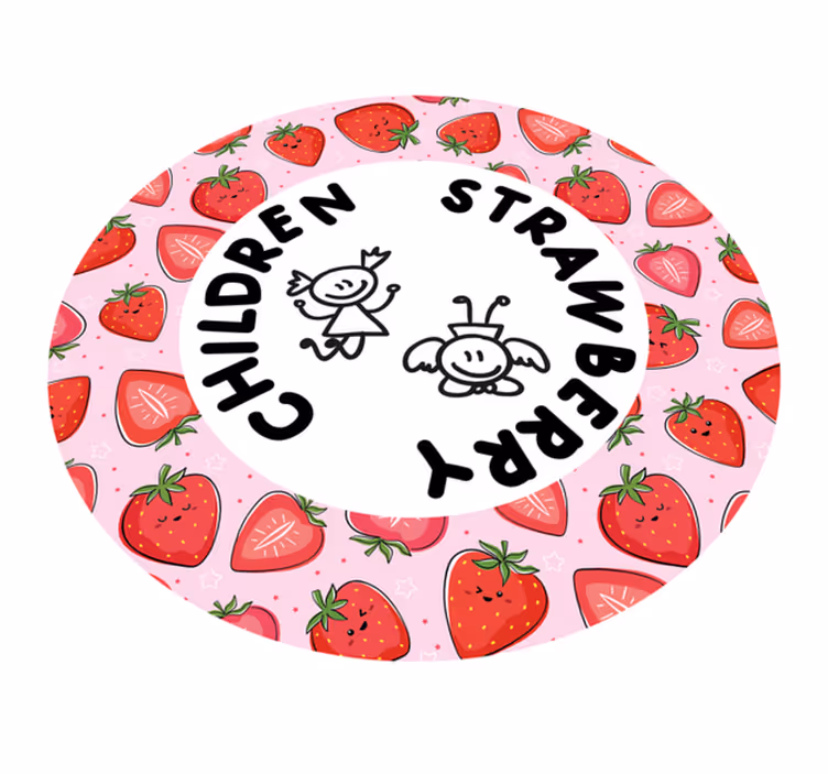 Tapete vinílico cozinha morango e crianças - TenStickers