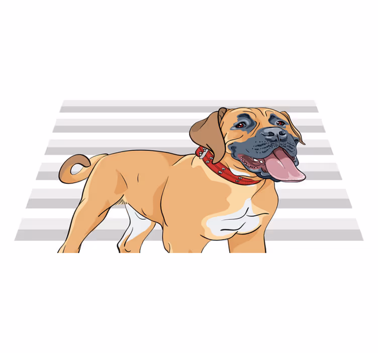 Tapete vinílico de animais ilustração de mastim ofegante - TenStickers