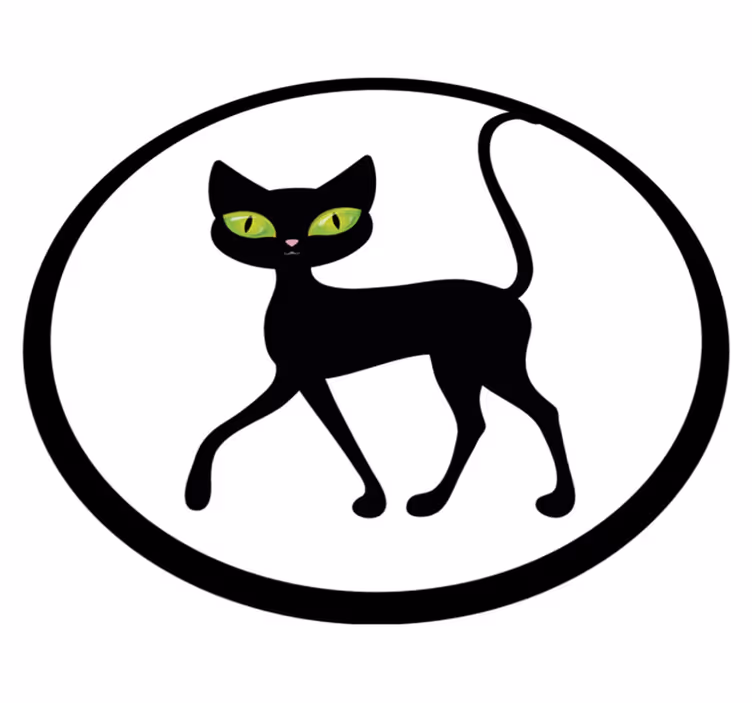 Tapete vinílico de animais gato preto encantador - TenStickers