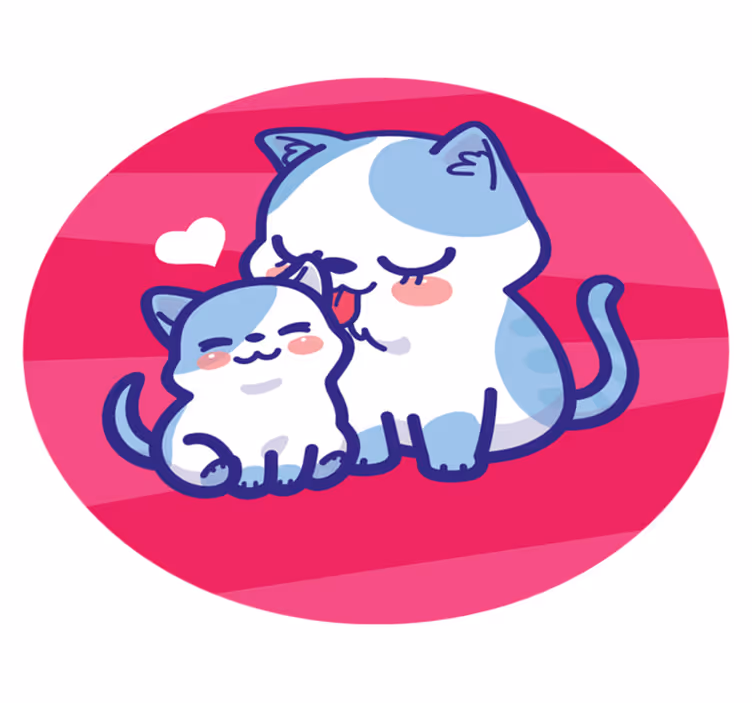 Tapete em vinil infantil companheiros felinos fofinhos - TenStickers