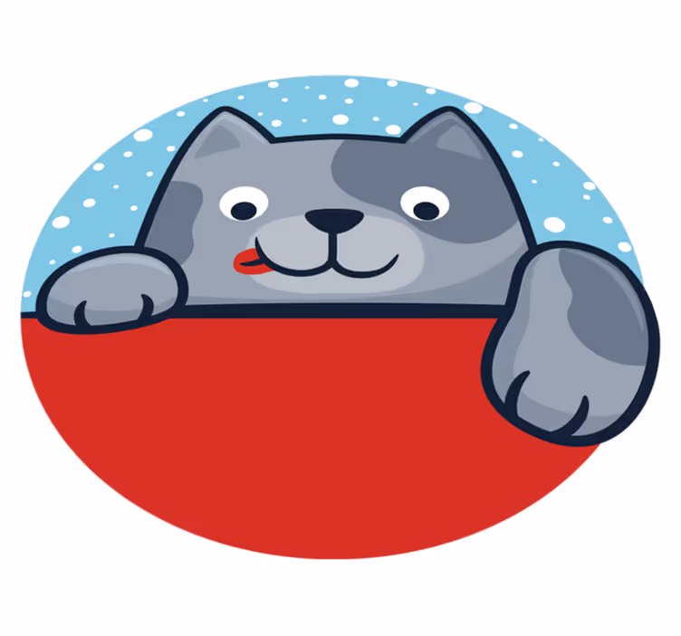 Tapete vinílico de animais ilustração de gato encantador - TenStickers