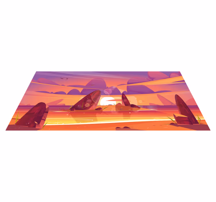 Tapete vinílico natureza vistas do pôr do sol do deserto - TenStickers