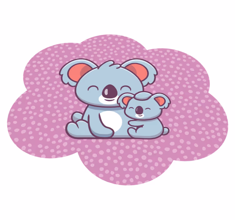 Tapete vinílico infantis design de família coala - TenStickers