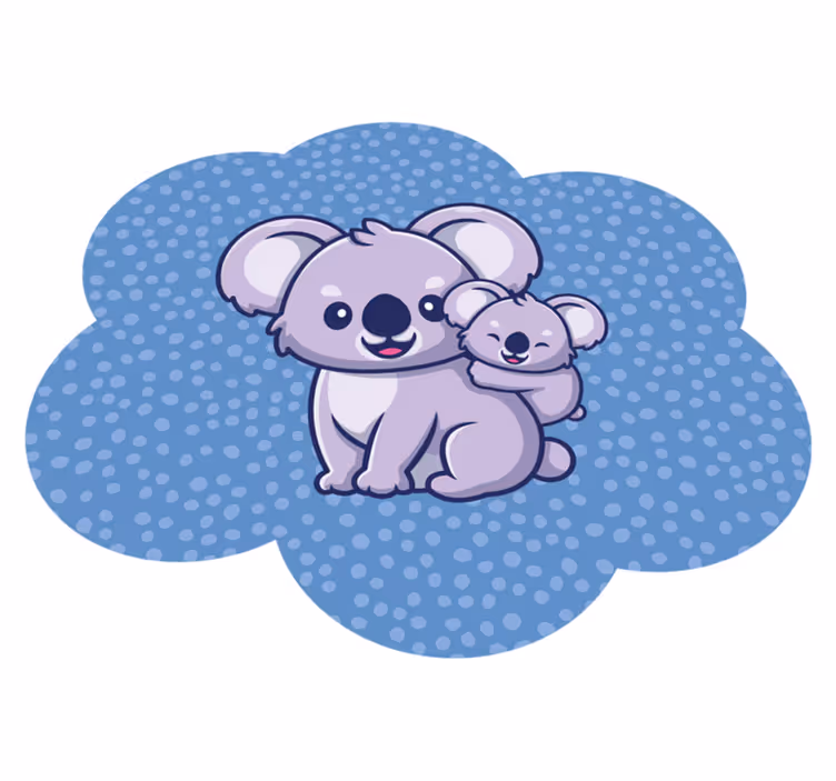 Tapete vinílico infantis lindo casal de coalas - TenStickers