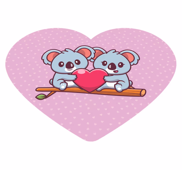 Tapete vinílico infantis coalas fofos abraçando amorosamente - TenStickers