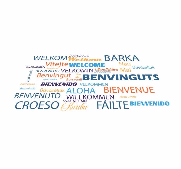 Tapete vinílico hall de entrada variações de boas-vindas - TenStickers