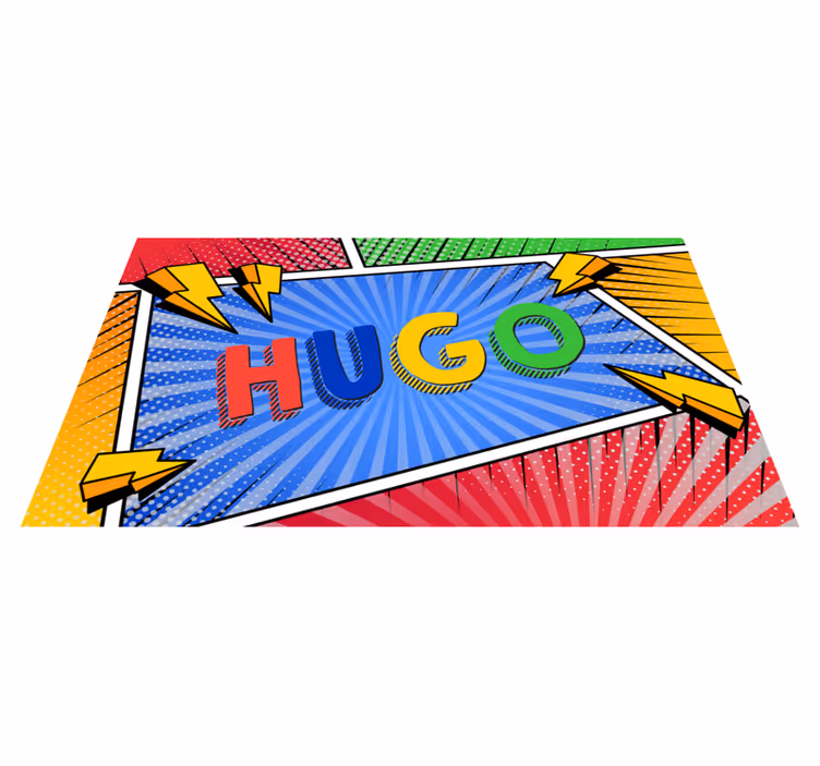 Estilo cômico com tapete personalizado com nome - TenStickers
