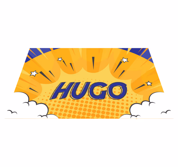 Tapete vinílico com nome sol heróico personalizado - TenStickers