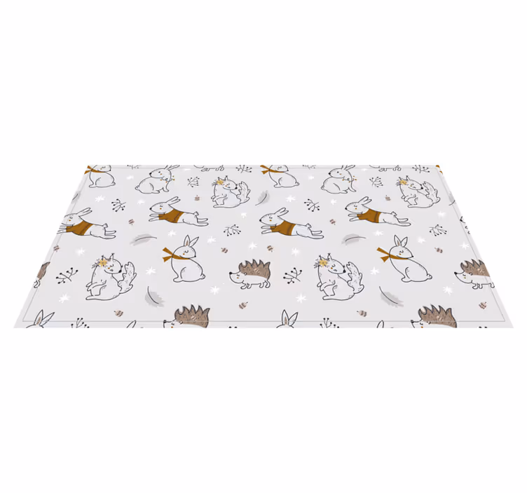 Padrão sem emenda com tapete de quarto de animais fofos - TenStickers