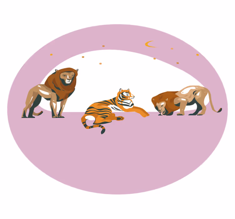 Tapete vinílico de animais fauna selvagem de safári - TenStickers