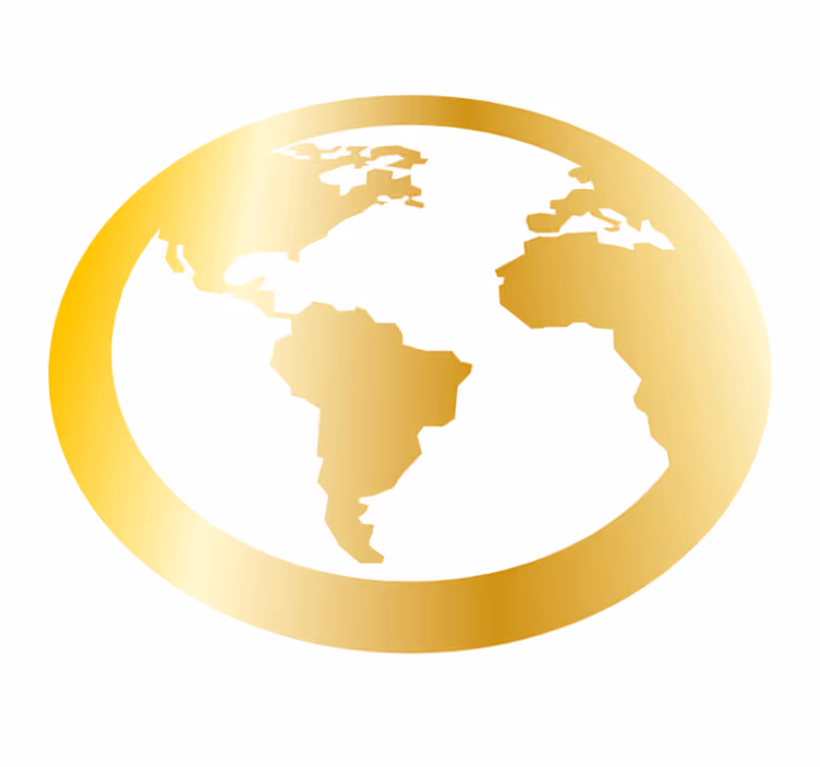 Tapete vinílico de mapa mundial motivo do globo de ouro - TenStickers