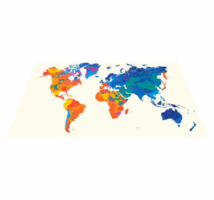 Tapete vinílico de mapa mundial atlas global vivid - TenStickers