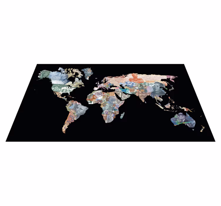 Tapete vinílico de mapa mundial atlas financeiro global - TenStickers