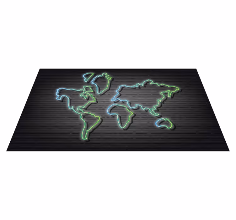 Tapete de quarto de mapa-múndi de vetor luminoso de néon - TenStickers