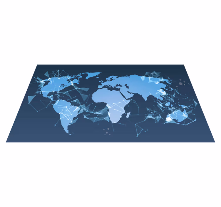 Tapete vinílico de mapa mundial mapa mundial geométrico - TenStickers