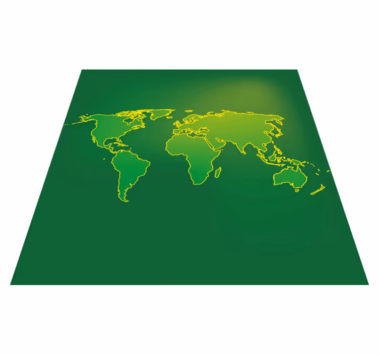 Tapete vinílico de mapa mundial esboço do mundo verde - TenStickers