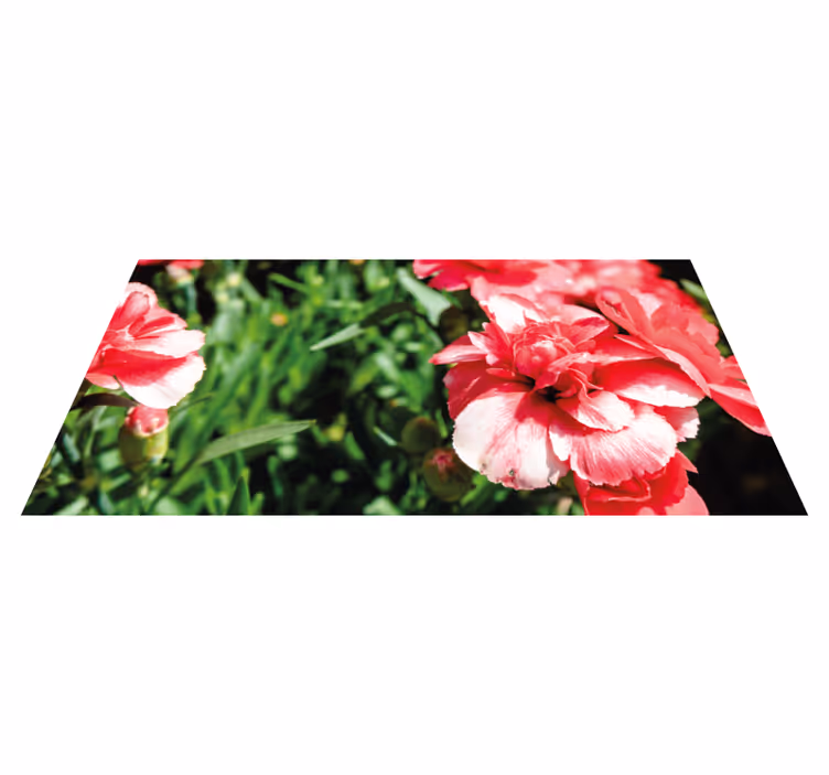Tapete vinílico flores e plantas rosais e relva - TenStickers