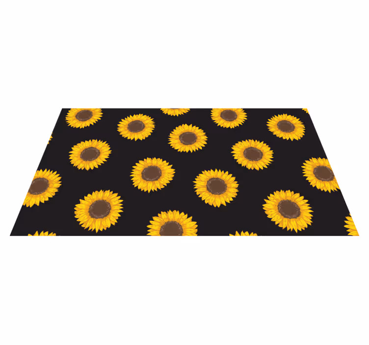 Tapete vinílico flores e plantas padrão de girassol - TenStickers