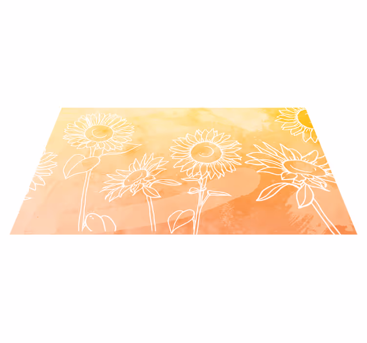 Tapete vinílico flores e plantas desenho de flor de girassol - TenStickers