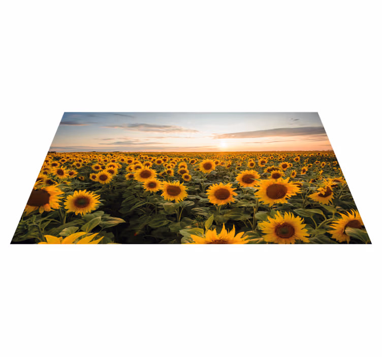 Tapete vinílico flores e plantas serenidade de girassóis - TenStickers