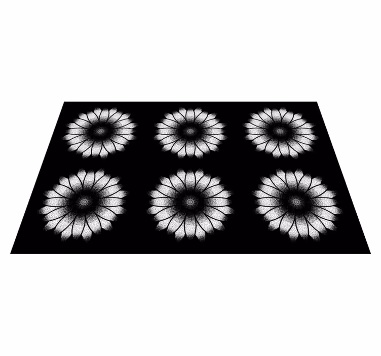 Tapete vinílico flores e plantas inspiração preto e branco - TenStickers