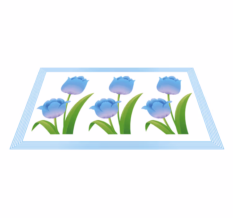 Tapete vinílico flores e plantas exibição de tulipas azuis - TenStickers