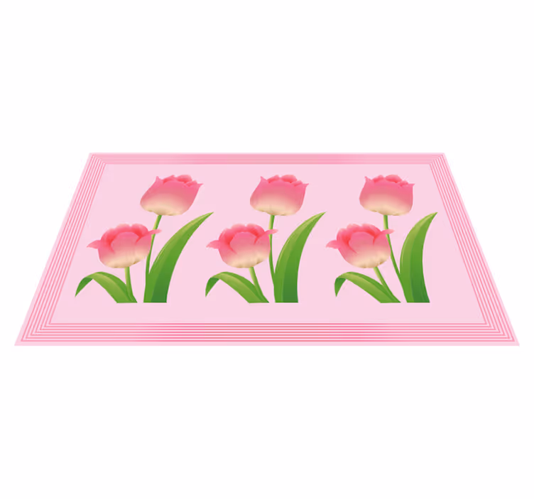 Tapete vinílico flores e plantas exibição de tulipas rosa - TenStickers
