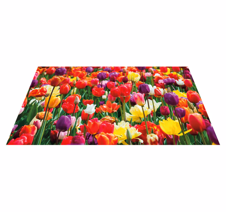 Tapete vinílico flores e plantas arranjo vibrante de tulipas - TenStickers