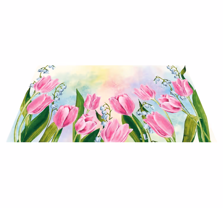 Tapete vinílico flores e plantas arranjo floral de tulipas - TenStickers