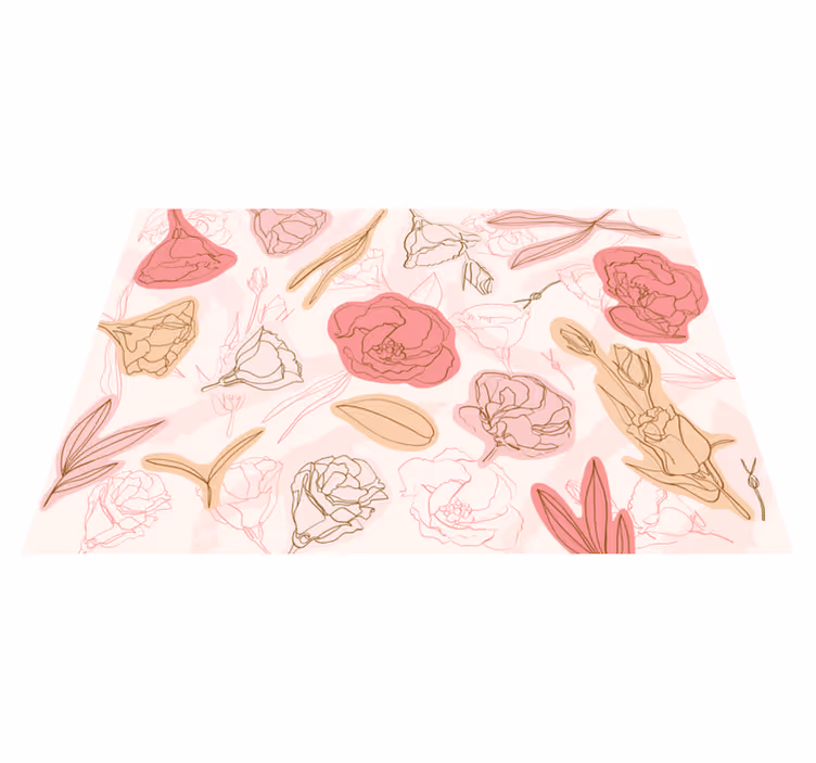 Tapete vinílico flores e plantas estilo de contorno botânico - TenStickers