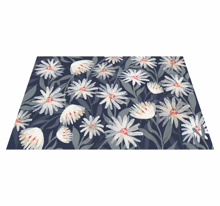 Tapete vinílico flores e plantas margaridas brancas florais - TenStickers
