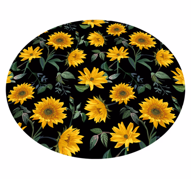 Tapete vinílico flores e plantas motivo floral de girassol - TenStickers