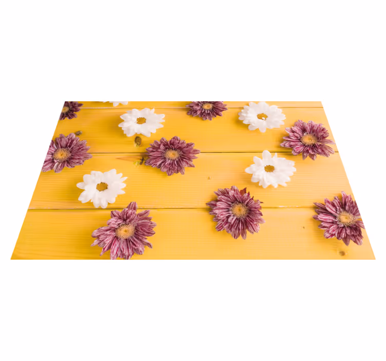 Tapete vinílico flores e plantas pétalas rosa e brancas - TenStickers