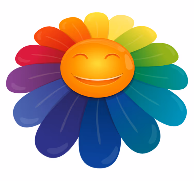 Tapete em vinil infantil estampa de flor sorridente - TenStickers