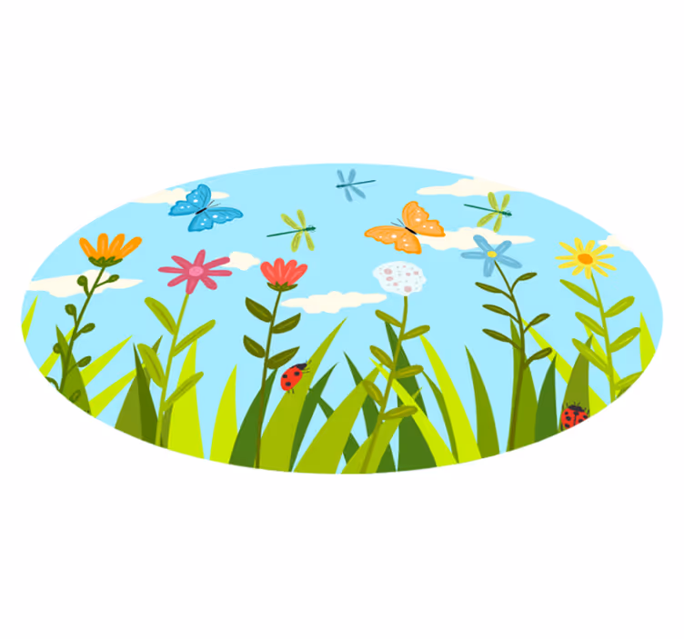 Tapete vinílico flores e plantas cena de jardim floral - TenStickers