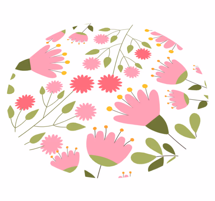 Tapete vinílico flores e plantas delícia de padrão floral - TenStickers