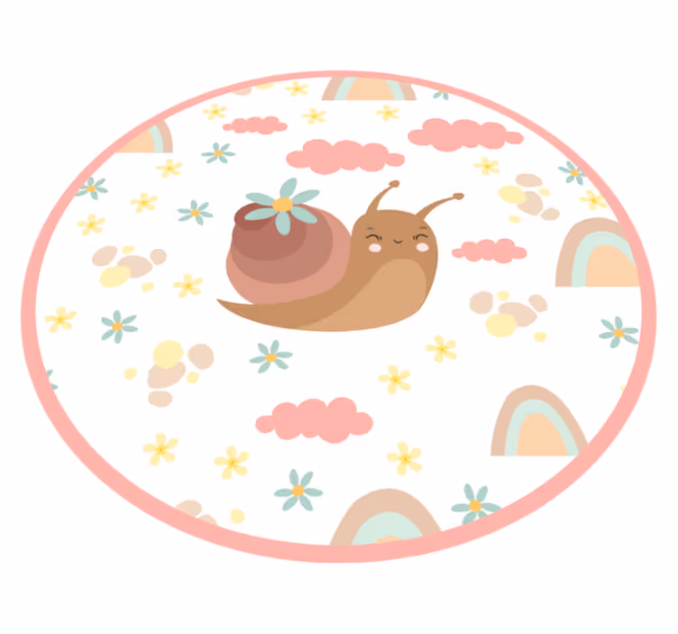 Tapete vinílico para bebés ilustração de caracol alegre - TenStickers