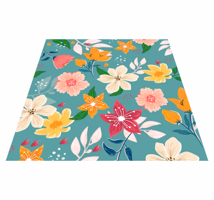 Flores coloridas juntas tapete floral - TenStickers