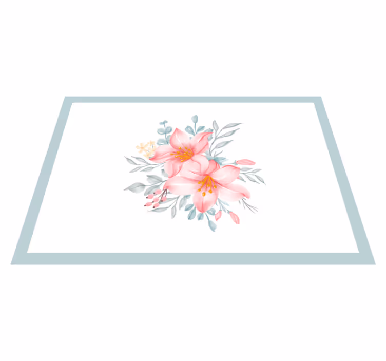 Tapete vinílico flores e plantas elegância floral rosa - TenStickers