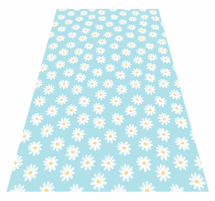 Tapete vinílico flores e plantas motivo azul margarida - TenStickers