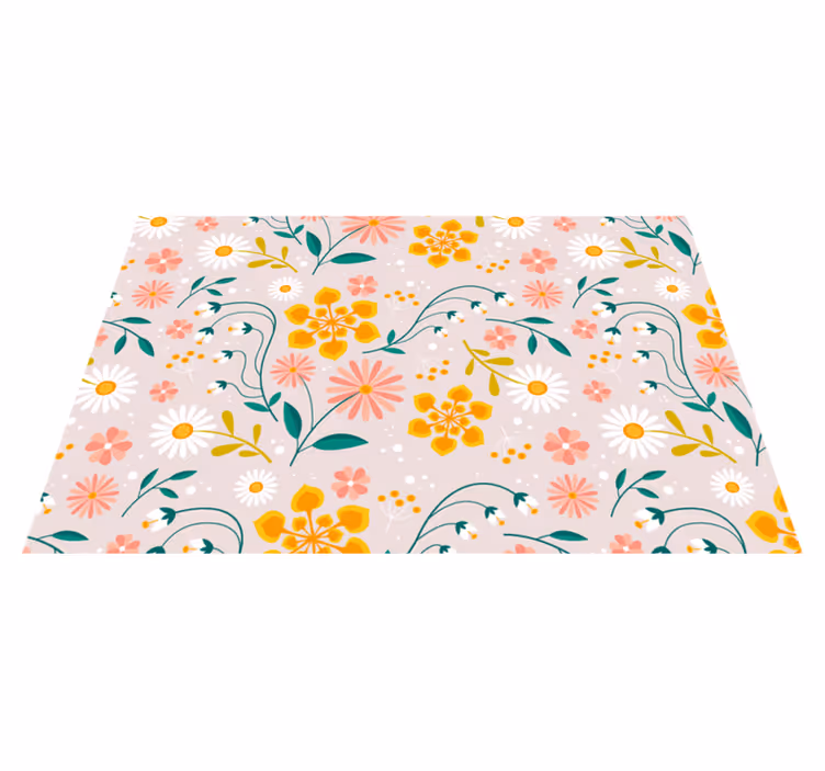Tapete vinílico flores e plantas campo de margaridas - TenStickers
