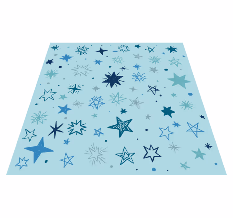 Tapete vinílico estrelas padrão de noite azul - TenStickers