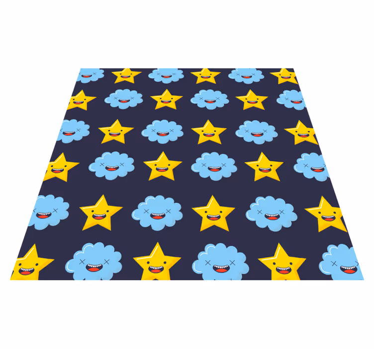 Tapete vinílico estrelas nuvens de astros felizes - TenStickers